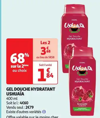 Auchan USHUAÏA Gel douche hydratant offre