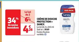 Auchan SANEX Crème de douche protection offre