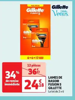 Auchan GILLETTE Lames de rasoir fusion 5 offre