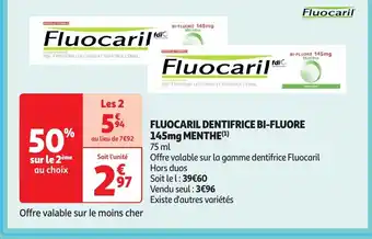 Auchan FLUOCARIL Dentifrice bi-fluore menthe offre