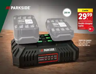 Lidl PARKSIDE Double chargeur rapide offre