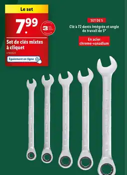 Lidl PARKSIDE Set de clés mixtes à cliquet offre