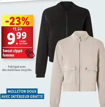 Lidl Sweat zippé femme offre