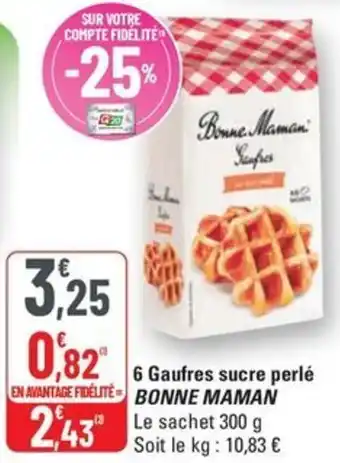 G20 Bonne maman 6 gaufres sucre perle offre