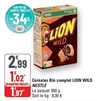 G20 Nestle cereales ble complet lion wild offre