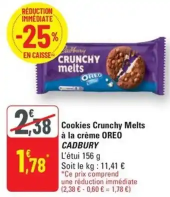 G20 Cookies crunchy melts a la creme oreo cadbury offre