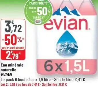 G20 Evian eau minerale naturelle offre