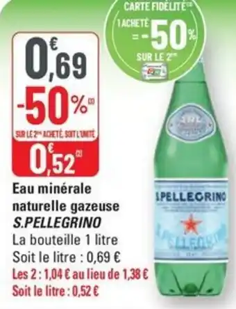 G20 S.pellegrino eau minerale naturelle gazeuse offre