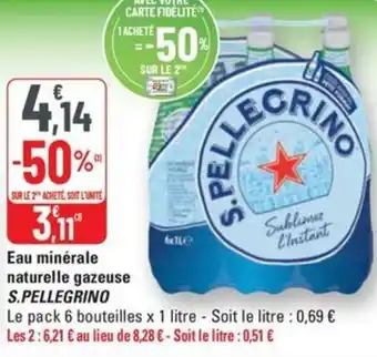 G20 S.pellegrino eau minerale naturelle gazeuse offre