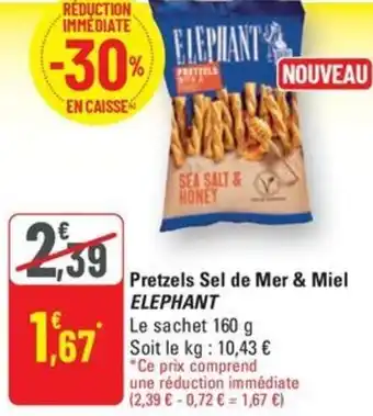 G20 Elephant pretzels sel de mer & miel offre