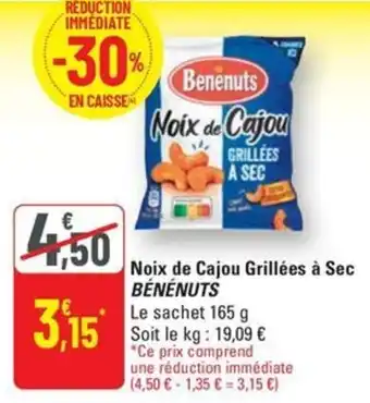 G20 Benenuts noix de cajou grillees a sec offre