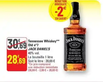 G20 Jack daniel's tennessee whiskey old n'7 offre