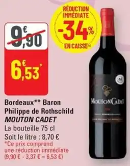 G20 Mouton cadet bordeaux baron philippe de rothschild offre