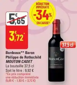 G20 Mouton cad bordeaux baron philippe de rothschild offre