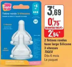 G20 Tigex 2 tetines rondes base large silicone 3 vitesses offre