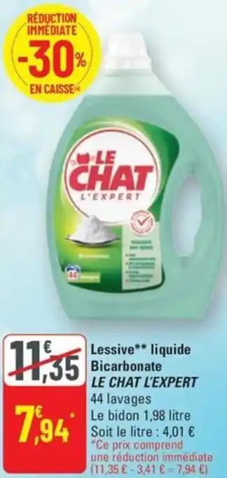 G20 Le chat l'expert lessive liquide bicarbonate offre