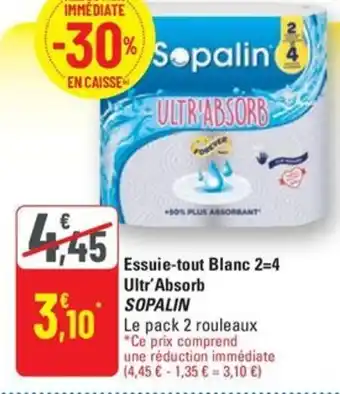 G20 Sopalin essuie tout blanc ultr absorb offre