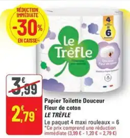 G20 Le trefle papier toilette douceur fleur de coton offre