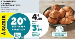 U Express U 4 croissants +4 pains au chocolat offre