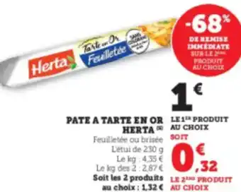 U Express HERTA Pate a tarte en or offre