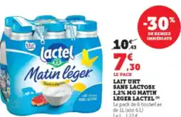 U Express LACTEL Lait uht sans lactose 1,2% mg matin leger offre