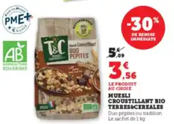 U Express TERRES&CEREALES  Muesli croustillant bio offre