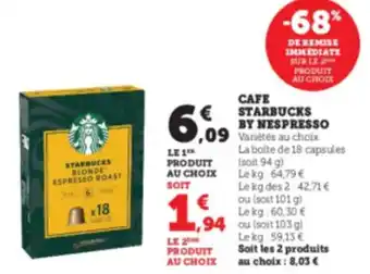 U Express STARBUCKS Cafe by nespresso offre