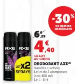 U Express AXE Deodorant offre