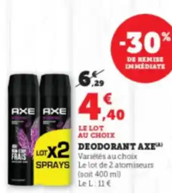 U Express AXE Deodorant offre