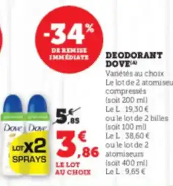 U Express DOVE Deodorant offre