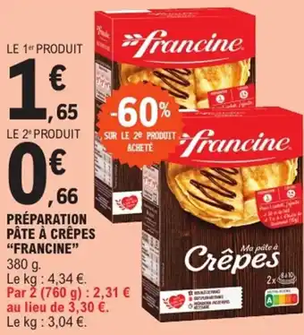 E.Leclerc "FRANCINE" Préparation pâte à crêpes offre