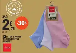 E.Leclerc TISSAIA  Lot de 3 paires de chaussettes femme offre