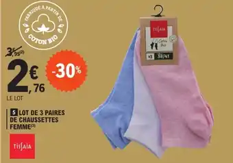 E.Leclerc TISSAIA  Lot de 3 paires de chaussettes femme offre