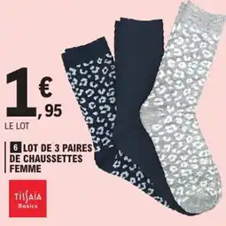 E.Leclerc TISSAIA Lot de 3 paires de chaussettes femme offre