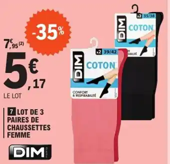 E.Leclerc DIM Lot de 3 paires de chaussettes femme offre