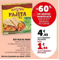 Super U OLD EL PASO Kit offre