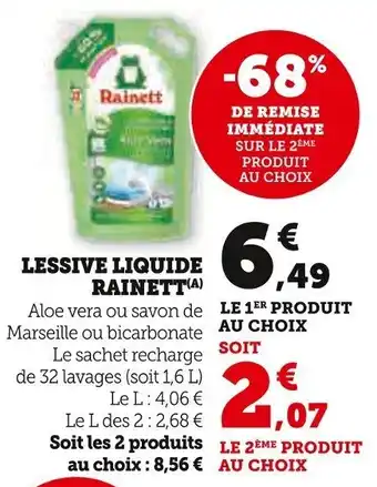 Super U RAINETT Lessive liquide offre