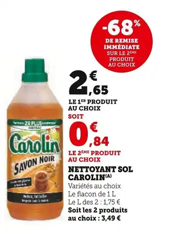 Super U CAROLIN Nettoyant sol offre