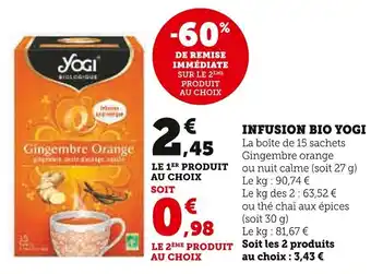 Super U YOGI Infusion bio offre