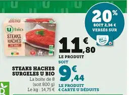 Super U U BIO Steaks haches surgeles offre