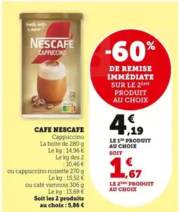 Super U NESCAFE Cappuccino Cafe offre