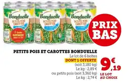 Super U BONDUELLE Petits pois et carottes offre