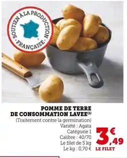 Super U Pomme de terre de consommation lavee offre