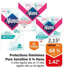 Colruyt NANA Protections féminines Pure Sensitive 0% offre