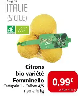 Colruyt Citrons bio variété Femminello offre