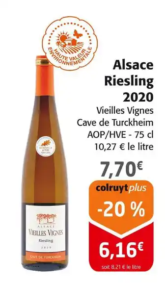 Colruyt Alsace Riesling 2020 offre