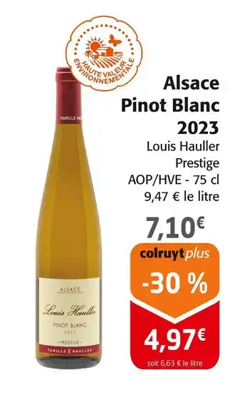 Colruyt Louis Hauller Alsace Pinot Blanc 2023 offre