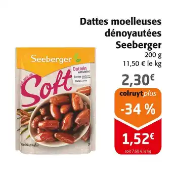 Colruyt SEEBERGER Dattes moelleuses dénoyautées offre