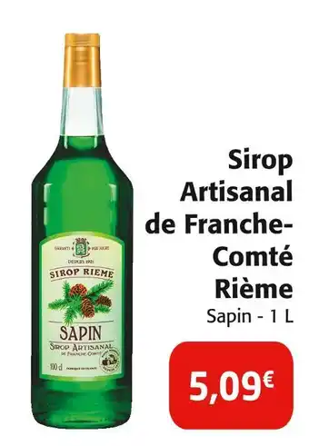 Colruyt Sirop Artisanal de Franche-Comté Rième offre