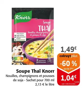 Colruyt Knorr Soupe Thaï offre